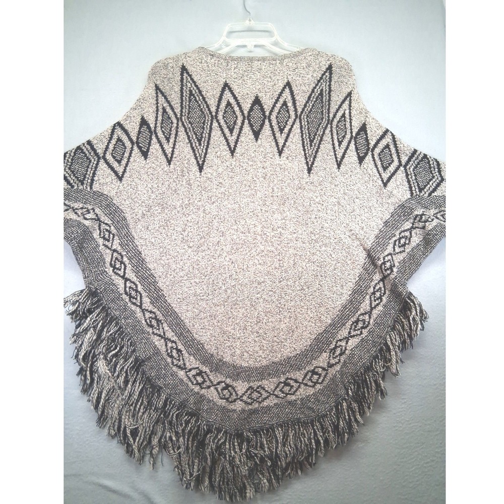 Style & Co. Retro Romance Fringed Boho Poncho Sweater Womens Size Small Medium - Picture 7 of 8